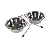 SONDEY Paris Prix Set of 2 Stainless Steel Dog and Cat Bowls 21 cm Silver