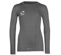 Sondico Kids Long Sleeve Core Base Layer Compression Fit Sports Top Junior Boys Tshirt (Grey Marl, 11-12 Yrs)