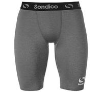 Sondico Mens Core 9 Shorts Baselayer Pants Trousers Bottoms Compression Armor Grey Marl S