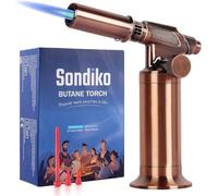 Sondiko Blow Torch, Premium Metal Big Flame Torch Refillable Resin Torch Lighter with Adjustable&Wind Resistance Flame for Soldering, Welding(Butane Gas not Included)