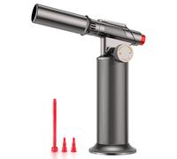 Sondiko Blow Torch, Refillable Metal Soldering Torch, Kitchen Butane Torch for Cooking, Adjustable Flame and Windproof Continuous Flame for Welding, Crafts, Gifts for Men(Butane Gas Not Included)