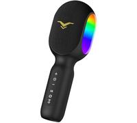 Wireless Bluetooth Karaoke Microphone, 5-in-1 Portable Handheld Mic with LED Lights, Supports Car Karaoke Duets, Karaoke Mic Speaker Machine for Adults Kids Home Party Birthday (Black)
