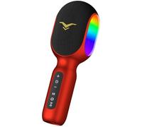 SONDTUO Wireless Bluetooth Karaoke Microphone, 5-in-1 Portable Handheld Mic with LED Lights, Supports Car Karaoke Duets, Karaoke Mic Speaker Machine for Adults & Kids Home Party Birthday (Red)