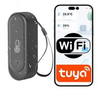 Sone Smart One WiFi Outdoor Thermometer with App, Temperature and Humidity Sensor Outdoor, Tuya Smart Life, IP65, Black, Battery Operated, WiFi Thermometer Outdoor