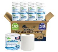 SoNeat 2-Ply Toilet Paper Bulk Pack - 80 Individually Wrapped Rolls, 500 Sheets Per Roll, Soft & Strong Bathroom Tissue, Recycled Fiber Toilet Paper Mega Rolls for Home & Commercial Use, Made in USA