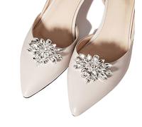 Sonernt 2 Pcs Shoe Clips Charms for Women, Fashionable and Beautiful Crystal Rhinestone Shoe Decoration, Bridal Wedding Prom Party High Heels Accessories