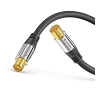 Sonero Antenna Cable SAT Cable Coaxial Cable Satellite Cable TV 1.00 m Double Shielded for HDTV, Receiver, Internet, Satelite, DAB, Radio, Black