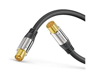 Sonero Antenna Cable SAT Cable Coaxial Cable Satellite Cable TV 3.00 m Double Shielded for HDTV, Receiver, Internet, Satelite, DAB, Radio, Black
