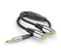 Sonero® Premium Audio Adapter, 0.20 m, 3.5 mm Jack Male to 2x RCA Female, Black