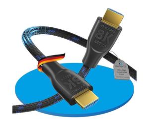 Sonero PHC111-010 8K Ultra High Speed HDMI Cable with Ethernet, Nylon Braid, Gold-Plated Connectors (8K UltraHD, 4K 3D with 50Hz/60Hz, 48Gbps Full Bandwith, Dynamic HDR), 1.0 m