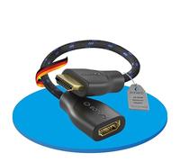 Sonero Portsaver 4K HDMI Adapter, Premium High Speed, HDMI A to HDMI A Socket, Plated Contacts or Double Shielded, Cotton Sleeve, 0.15m