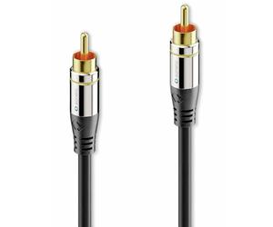 Sonero Premium 1 m RCA Cable, 1 x RCA Male to 1 x RCA Male, Subwoofer, Amplifier, Projector, AV Receiver, Black