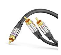 Sonero Premium 10.0 m RCA Cable, 1x RCA to 2x RCA Audio Y Cable, Subwoofer, HiFi System, Amplifier, Black