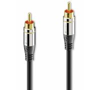 Sonero Premium 2 m RCA Cable, 1 x RCA Male to 1 x RCA Male, Subwoofer, Amplifier, Projector, AV Receiver, Black, 2.00 m