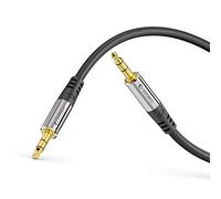 Sonero Premium 5 m Aux Cable, Audio Jack Cable 3.5 mm, Suitable for iPhones, iPads, Smartphones, Tablet PCs, Cars and Other Stereo Devices, Black