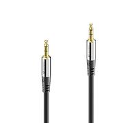 Sonero® Premium Audio Cable 3.5 mm Jack 20.0 m Gold-Plated Contacts Black | AUX cable, gold-plated contacts, metal plug and triple shielding for HiFi, smartphones, tablets, car radio and MP3 players