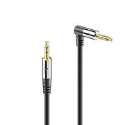 Sonero® Premium Audio Cable with 1x 90° Plug 3.5 mm Jack 5.00 m Gold-Plated Contacts Black