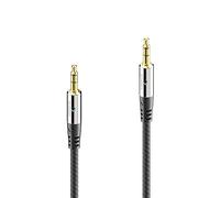 Sonero® Premium Audio Cable with Nylon Sheath, 3.5 mm Jack, 1.00 m, Gold-Plated Contacts, Black