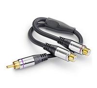 Sonero® Premium Subwoofer Audio Adapter, 0.20 m, RCA Male to 2x RCA Female Black