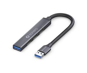 Sonero S-UH100-005 4-Port USB Hub 1x USB 3.2 with 5 GB/s, 3x USB 2.0 with 480 MB/s, USB-A Male, Ultra Slim, Space Grey, 0.50 m