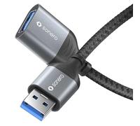 Sonero® USB-A to USB-A Data Cable, Extension Cable, USB Cable Type A, USB 3.0, 5GB/s, Space Grey/Black, 1.50 m