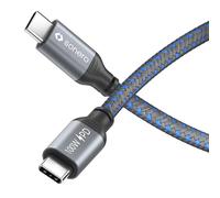 Sonero® USB-C to USB-C Charging Cable, Mobile Phone Charging Cable, Quick Charging Cable USB C, USB Cable Type C, USB 2.0, 100W PD, Grey/Blue, 3.00 m
