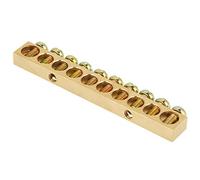 Sonew 10pcs Brass Ground Bar, Electrical Distribution Terminal Block with 10 Holes, Easy to Wire and, for PE30 Distribution Box Lighting Cabinet