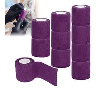 Sonew 10pcs Tattoo Grip Tape, Multifunction Disposable Self Adhesive Elastic Bandage Shockproof Anti Slip Tattoo Handle Straps(Purple)