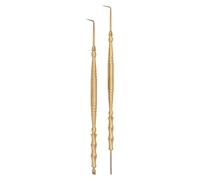 Sonew 2 PCS Eyelash Lift Tool, 2 Ended Eyebrow Lash Lift Rod with Lash Perming Brush, Eyelash Applicator Tool for Eye Lash Salon and Home Lash Beauty DIY (Gold)