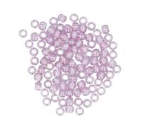 Sonew 200pcs 12mm Acrylic Beads, Transparent Large Hole Loose Beads Hair Braids Beard Beads, Suitable for Hair and Beard Weaving for Brides, Cosplay or Everyday Life (Rose Red)