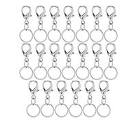 Sonew 20Pcs Lanyard Snap Keychain Clamp/Holder Hooks D- Keychain DIY Accessories Hardware (7x14mm Shrimp Buckle with 12mm Inner Diameter Key)