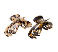Sonew 2pcs Baseball Hat Hair Claw, Non Slip Strong Hold Leopard Print Hollow Clips with Deep Teeth for Trucker Hats (11cm)