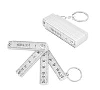 Sonew 2Pcs Foldable Ruler, ABS Material, 50cm/19.7inch Portable Compact Ruler with Key Ring, Suitable for Carpentry, Laying Tiles, Projects and Designing