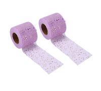 Sonew 2Pcs Glitter Tulle Rolls for DIY Decor, Shiny Appearance, Easy to Use, 25 Yards, in Blue, White, and Amaranth (Purplish Red)