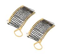 Sonew 2pcs Vintage Stretchy Banana Hair Clips Clincher Comb Tool for Women with Thick Wavy Curly Hair - Yellow (Yellow)