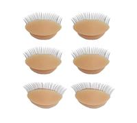 Sonew 3 Pairs Replacement Eyelids for Mannequin Head, Removable Eyelids with Eyelashes for Eyelash Extension Training (Skin Color)