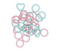 Sonew 32pcs Metal Knitting Stitch Markers Round Heart Shape Crochet Marker Rings for Handcrafted Craft Blue