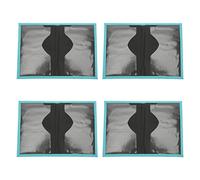 Sonew 4 Pcs Dark Blue Passport Holder Soft PU Leather Travel Wallet for Men Women with (Light Blue)