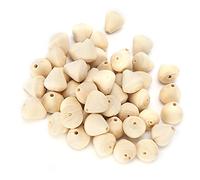 Sonew 50Pcs Wooden Cone Beads Round Hole Jewelry Making Supplies for DIY Crafts and Decorations