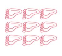Sonew Adorable Foot-Shaped Metal Clips - 100pcs Cute & Portable -Slip Clips for Office & Craft Projects - Red (Pink)