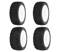 Sonew Advanced RC Tires and Wheels with 12mm Hex for 1/10 Off Road Cars - Enhanced Grip and Performance, Black Upgrade Parts (White)
