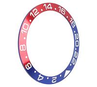 Sonew Aluminum Watch Bezel Insert for Wristwatch Replacement Accessory, Lightweight & Blue-Red Gradient Design