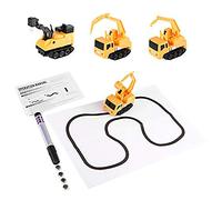 Sonew Automatic Electric Toy Construction Truck, Line Following Vehicle with Optical Sensor for Kids, Cognitive Learning Toy for Boys Girls (Yellow)