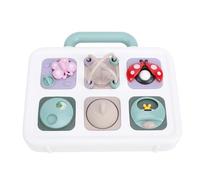 Sonew Baby Sensory Board Toy 6 Learning Activities Fine Motor Skills Trainer Brain Development Game with Animal Designs for Toddlers Travel Car Plane