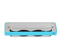 Sonew Blues Harmonica 10-Hole Mouthorgan G Key with Electroplating Base for Beginners - Great Gift (Blue)