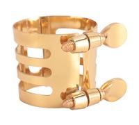 Sonew Brass Tenor Saxophone Ligature Golden Double Screw Metal Accessory for Fine Engraving Design, Stability, Improved Sound Quality