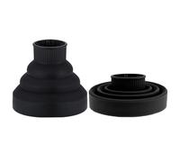 Sonew Collapsible Hair Dryer Diffuser, Portable Travel Folding Silicone Diffuser Attachment for Blow Dryer, with Heat Design for Curls and Straight Ha (Black)