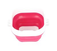 Sonew Collapsible Silicone Paint Brush Washer with Scrubbing Board - Ideal for Beginners and Travel, Thickened Bottom (Red)