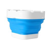 Sonew Collapsible Silicone Paint Brush Washer with Scrubbing Board - Ideal for Beginners and Travel, Thickened Bottom (Blue)