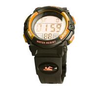 Sonew Digital Electronic Watch 50M PU Strap Multifunctional Outdoor Sports Timepiece for Kids (Gold)